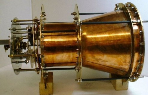 Une photo de l'EMdrive, qui défie prétendûment les lois de la physique. Image credit: SPR, Ltd., of the EMdrive.